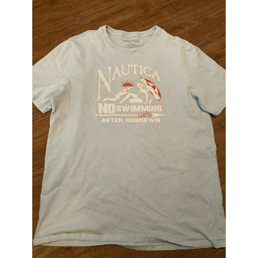 nautica shirt graphic tee no swimming